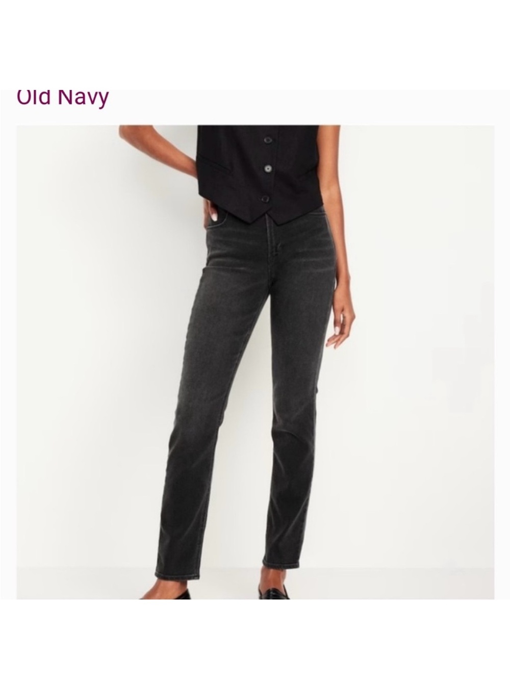 Old Navy Straight-Leg Women's Jeans in Charcoal Black